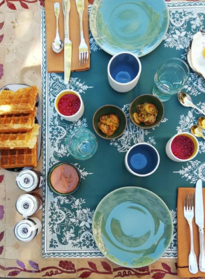 Petit déjeuner dans une maison d'hôte à aix en provence, saint marc jaumegarde